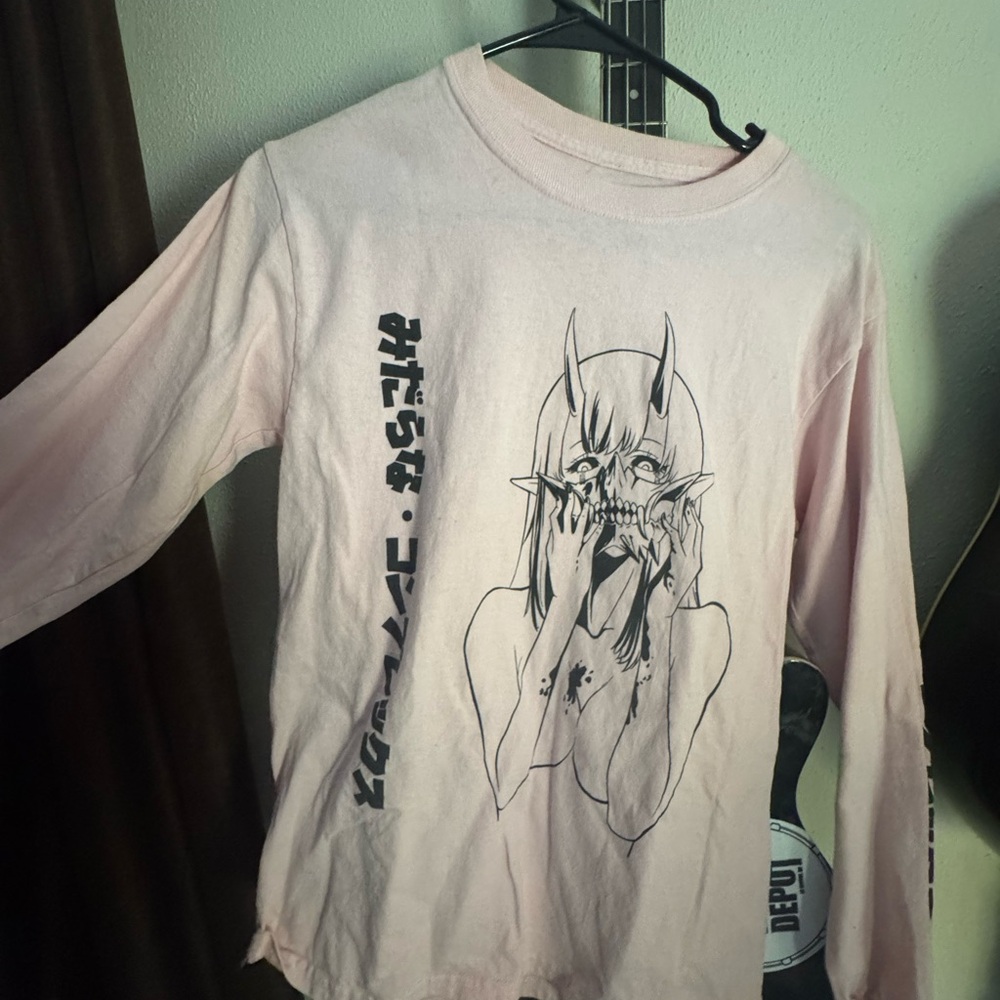 Graphic Anime Long Sleeve - Pink